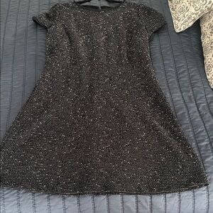 LOFT Black Sparkle Mini Dress